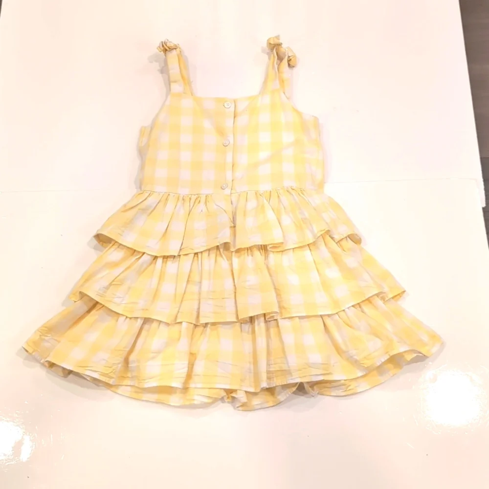 GYMBOREE Plaid Spring Dress Tiered Ruffled Sleeveless Easter Gingham Party
